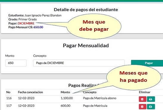 Pagos de Estudiante
